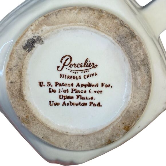 Porcelier Vitreous China Vintage Tea Pot Rustic Design Stamped on Bottom No Lid - Picture 6 of 7